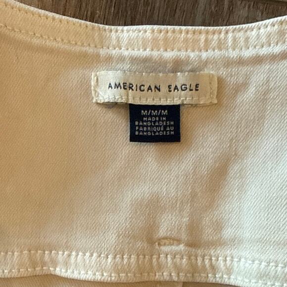 American Eagle Y2K Plunge Crop Vest Size Medium Button Closure Boho Festival - Picture 3 of 9